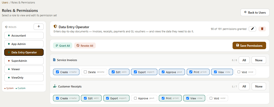 PeridotX Services Management System screenshot